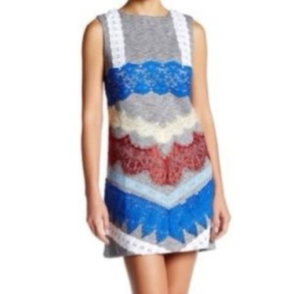After Market Lace Trimmed Mini Sheath Sleeveless Dress NWOT Size: Small - Picture 1 of 11